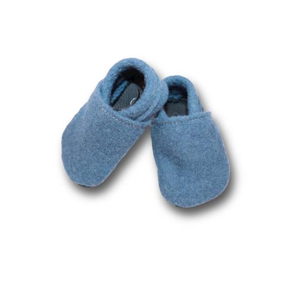Walkloden-Puschen taubenblau
